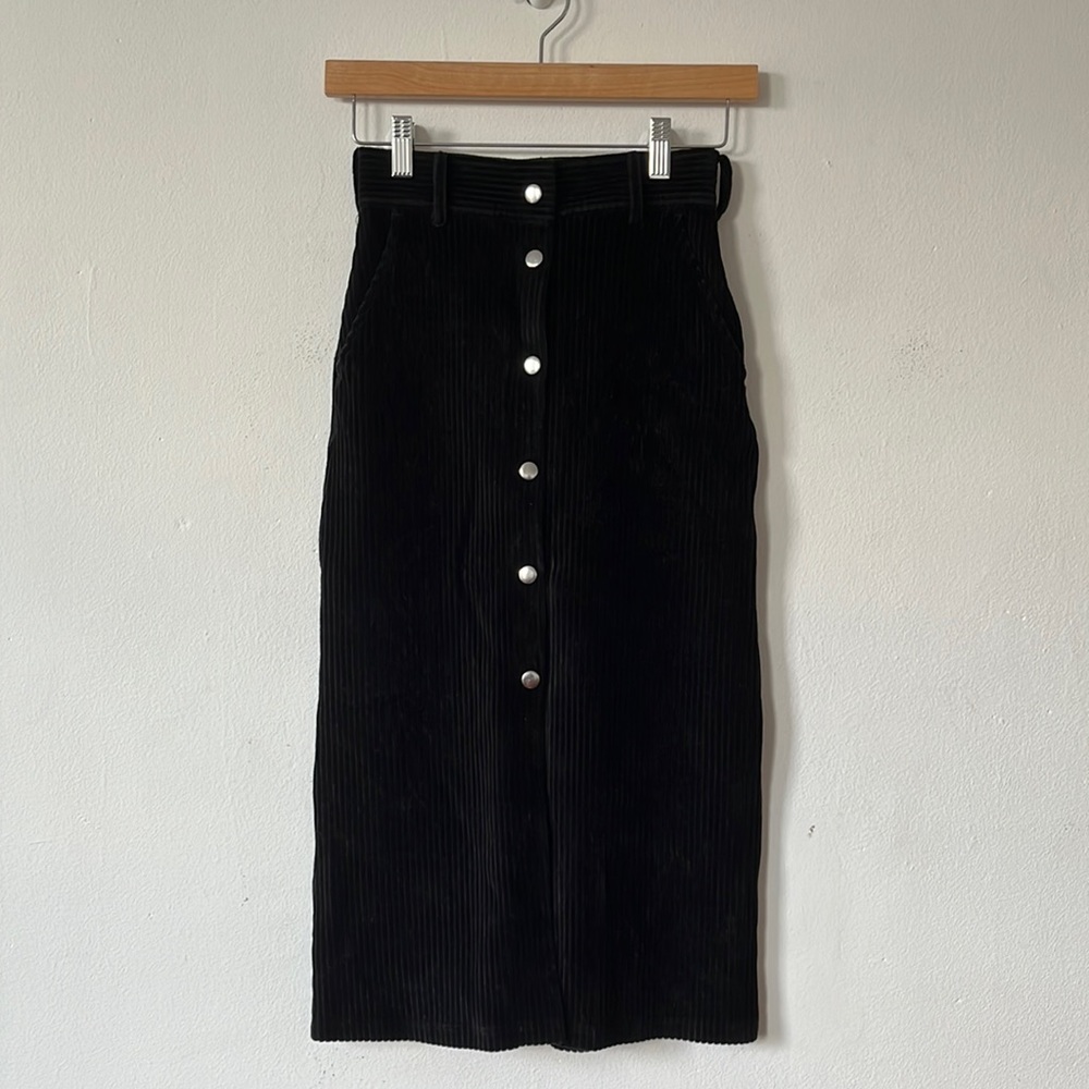 & Other Stories Black Corduroy Skirt, Sz 0